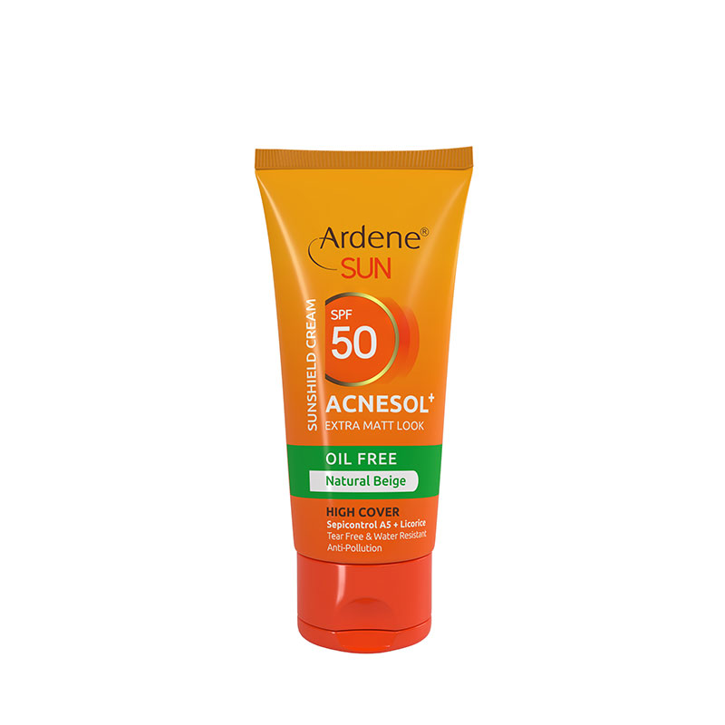 کرم ضد آفتاب فاقد چربی رنگی-بژ طبیعی SPF 50 آردن مدل Acnesol+